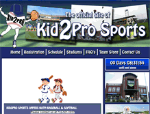 Tablet Screenshot of kid2prosports.com